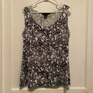 Animal Print Tank Top/Shell 14/16  Gray and Black